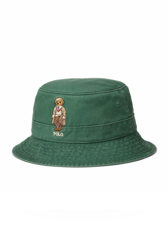 Polo Ralph Lauren Other - Polo Ralph Lauren Green Bucket Hat with Bear Embroidery